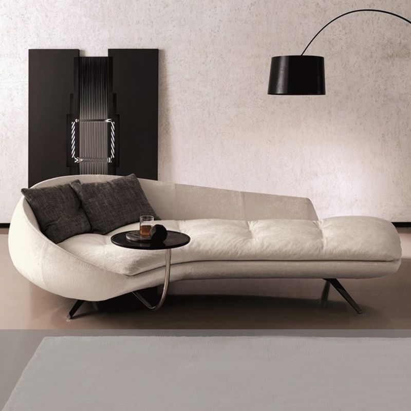 Living Room Chaise Rolled Arms Modern Chaise Lounge with Upholster