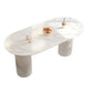 Modern Sintered Stone Dining Table Contemporary White Table with Metal Base Clearhalo 'Dining Tables & Seating' 'Dining Tables' 'dining_table' 'furn' 'furn_dining_table' 'Furniture' 'Kitchen & Dining Furniture' 1200x1200_b86aec1e-514c-4e5f-8b58-a2dbcf36fab8