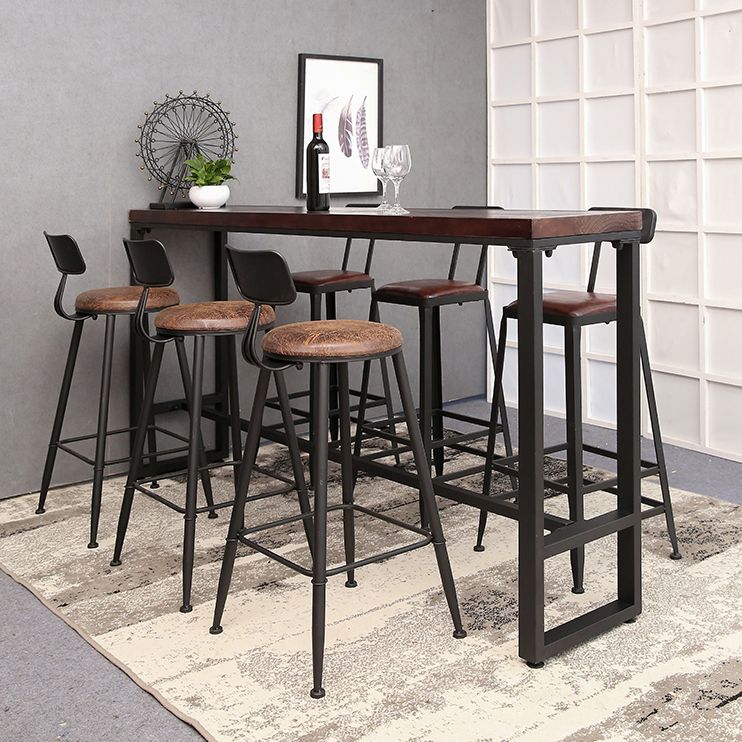 1/4/7 Pieces Industrial Rectangular Pub Table Set Wooden Counter Table with High Stools Clearhalo 'Bar Furniture' 'furn' 'furn_home_bar_bar_sets' 'Furniture' 'Home Bars & Bar Sets' 'home_bar_bar_sets' 'Kitchen & Dining Furniture' 1200x1200_b86b1757-ee60-4559-8b43-63e20d41a498