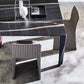 Rectangular Black Stone Table Top Dining Table with 4 Foot Metal Base Clearhalo 'Dining Tables & Seating' 'Dining Tables' 'dining_table' 'furn' 'furn_dining_table' 'Furniture' 'Kitchen & Dining Furniture' 1200x1200_b86b41fe-74ba-4771-8caa-a727a0a299c4
