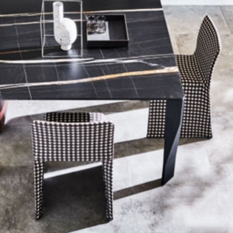 Rectangular Black Stone Table Top Dining Table with 4 Foot Metal Base Clearhalo 'Dining Tables & Seating' 'Dining Tables' 'dining_table' 'furn' 'furn_dining_table' 'Furniture' 'Kitchen & Dining Furniture' 1200x1200_b86b41fe-74ba-4771-8caa-a727a0a299c4