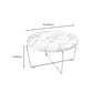 Cross Leg Base Design White/grey Faux Wood Top Metal Iron Round Coffee Table Clearhalo 'Coffee & Accent Tables' 'Coffee Tables' 'coffee_tables' 'furn' 'furn_coffee_tables' 'Furniture' 'Living Room Furniture' 1200x1200_b86c1aa6-ef66-485f-8b9b-ba9642fbaae4