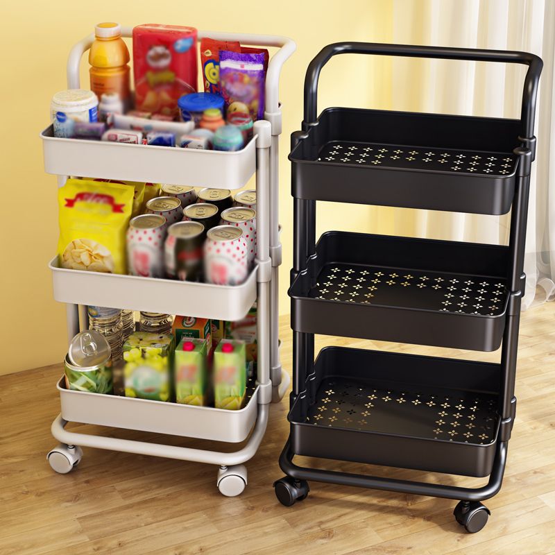 Modern Metal Frame Etagere Bookshelf White and Black Bookcase with Caster Wheels Clearhalo 'Bookcases' 'furn' 'furn_bookcases' 'Furniture' 'Office Furniture' 1200x1200_b86d38ae-02c7-4e8c-a863-40d03a228667