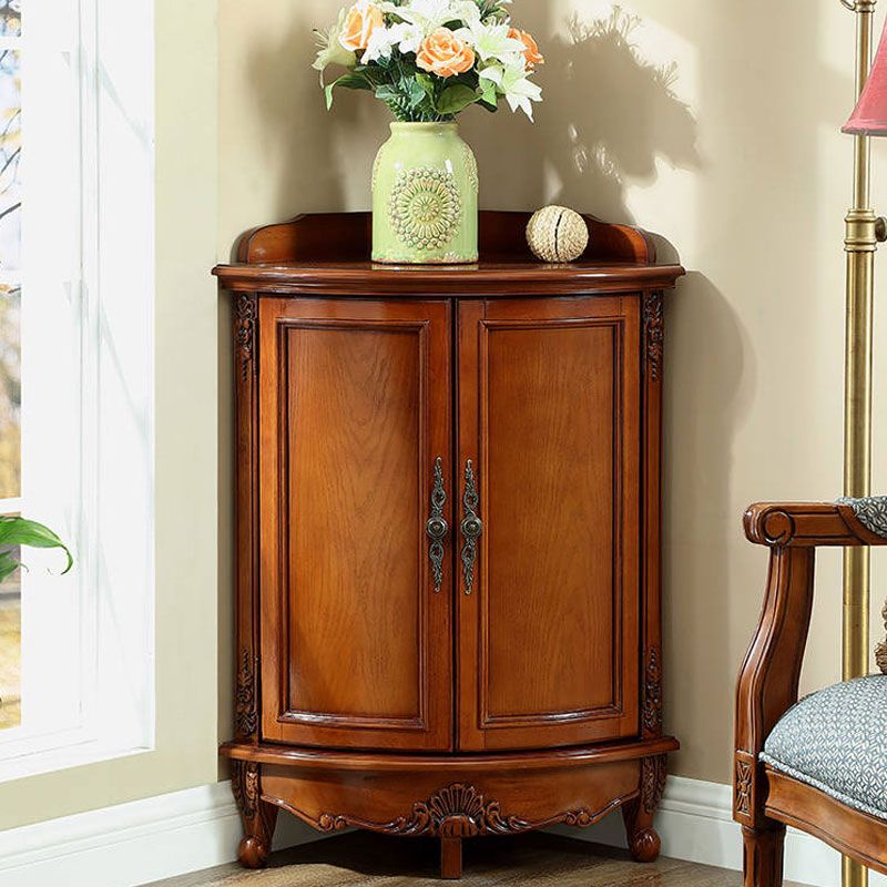 Mid-Century Modern Cabinet with Doors and Cabriole Legs in Solid Wood Clearhalo 'Cabinets & Chests' 'cabinets_chests' 'furn' 'furn_cabinets_chests' 'Furniture' 'Living Room Furniture' 1200x1200_b86d4662-0d2e-41ad-91a7-c5daad34c8e7