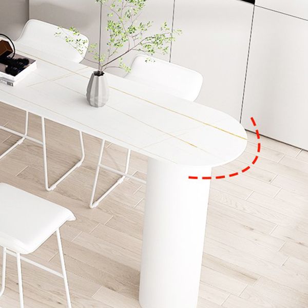 Round Corners Stone Top Bar Table Metal Base Pub Table for Kitchen Clearhalo 'Bar Furniture' 'Bar Tables' 'bar_tables' 'furn' 'furn_bar_tables' 'Furniture' 'furniture_bar_tables' 'Kitchen & Dining Furniture' 'kitchen&dining_furn' 'kitchen' 1200x1200_b87092f4-1a10-4025-84c4-4435775a4888