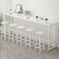 Glam Indoor Bar Stool Table Rectangle Bar Dining Table with Footrest