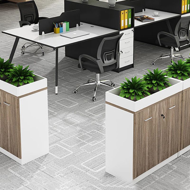 Archivo de madera de archivo lateral moderno con cerradura y almacenamiento