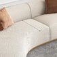 Glam Sectional Sofa White Curved Corner Sleeper Sectional with 3 Pillows
