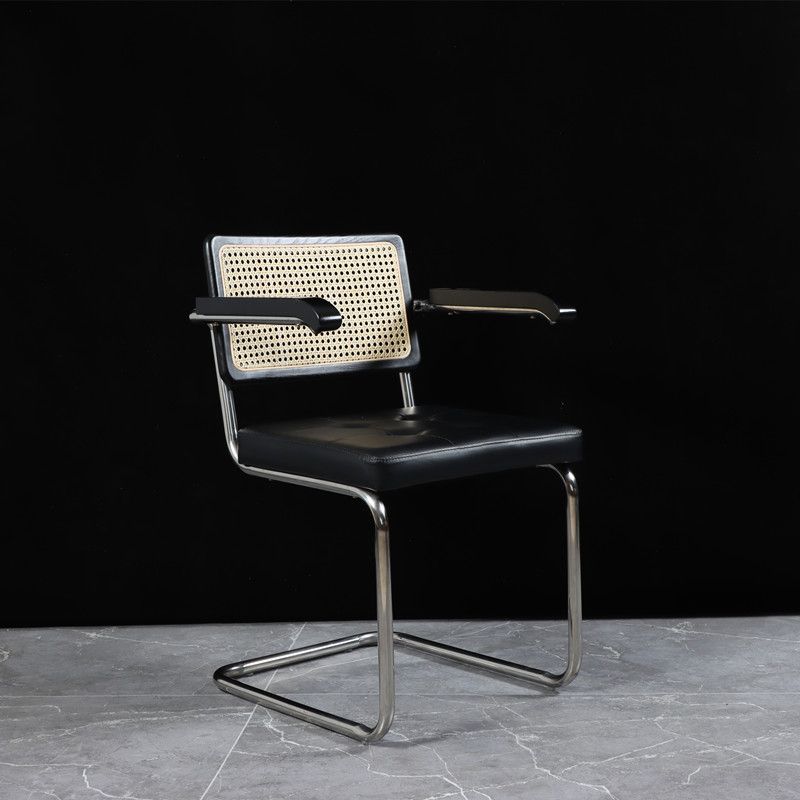 Mid Back Working Chair Moderne Holz ergonomische Task -Stuhl Keine Räder