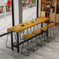Juego de mesa de pub industrial de 1/2/9 piezas, mesa de bar rectangular y taburetes de bar sin brazos