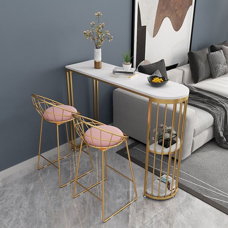 Traditional Luxury Bar Table Stone Top Bar Table with Sled Base Clearhalo 'Bar Furniture' 'Bar Tables' 'bar_tables' 'furn' 'furn_bar_tables' 'Furniture' 'furniture_bar_tables' 'Kitchen & Dining Furniture' 1200x1200_b877a14e-f5e8-459e-91ff-7d2905a4d7e3