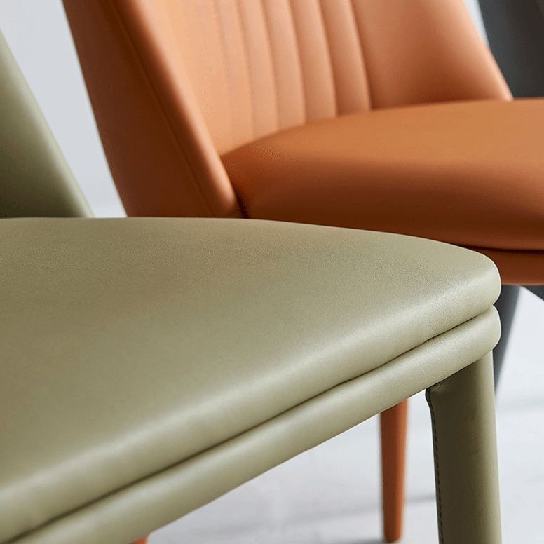 Industrial Home Side Chair Solid Back Metal Upholstered Dining Room Chair Clearhalo ' kitchen&dining_furn' 'Dining Chairs' 'Dining Tables & Seating' 'dining_chair' 'furn' 'furn_dining_chair' 'Furniture' 'furniture_dining_chair' 'Kitchen & Dining Furniture' 'kitchen' 1200x1200_b87877b0-e170-4e7d-8b04-9769fd4d0b36