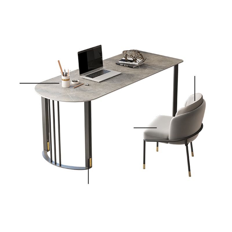Scrivania di scrittura di pietre industriali 19.7 "W Distanta da ufficio con gambe di ferro