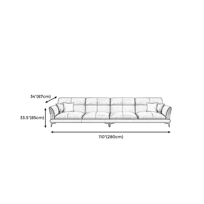 Dark Gray Genuine Leather Pillow Top Arm Modern Sofa/Sectional for Apartment Clearhalo 'furn' 'furn_sectionals' 'Furniture' 'furniture_sectionals' 'Living Room Furniture' 'Sectionals' 1200x1200_b87ab6fb-7998-43a4-af45-7b36234ec27d