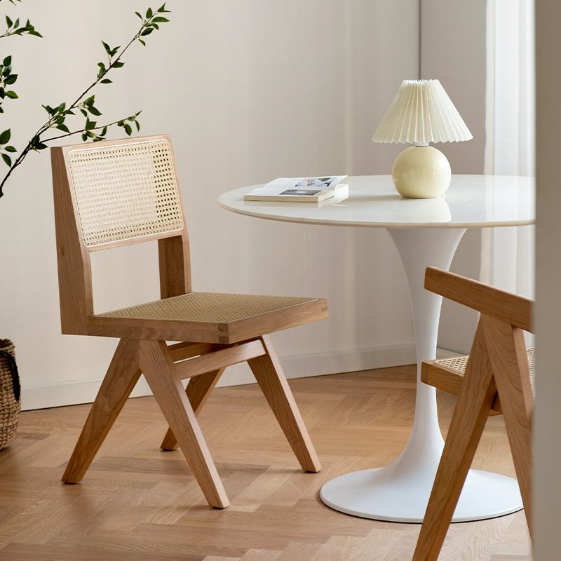 Natural Scandinavian Dining Chairs Rubber Wood Low Back Dining Side Chair Clearhalo 'Dining Chairs' 'Dining Tables & Seating' 'dining_chair' 'furn' 'furn_dining_chair' 'Furniture' 'Kitchen & Dining Furniture' 1200x1200_b87ad81a-0bdd-4a4b-97a0-4472587d6fcc