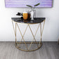 Glam Marble Console Sofa Table Half Moon Iron Accent Table for Hall