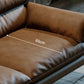 Divano braccio top cuscino in cuscinetto in pelle marrone cucitura cupina posteriore