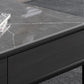 16"H Contemporary Coffee Table Slate 4 Legs Single Coffee Cocktail Table