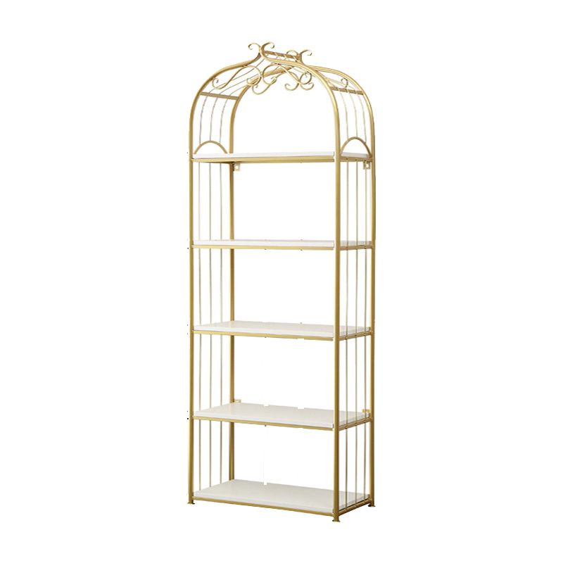 Glam Open Vertical Bookshelf Metal Etagere Shelf Bookcase for Home