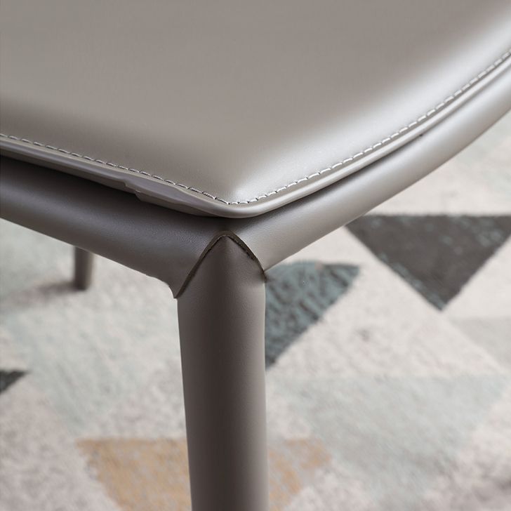 Contemporary Indoor Side Chair Solid Back Metal Upholstered Dining Room Chair Clearhalo ' kitchen&dining_furn' 'Dining Chairs' 'Dining Tables & Seating' 'dining_chair' 'furn' 'furn_dining_chair' 'Furniture' 'furniture_dining_chair' 'Kitchen & Dining Furniture' 'kitchen' 1200x1200_b87f06ad-83f7-4cf5-a868-00379cc7e412