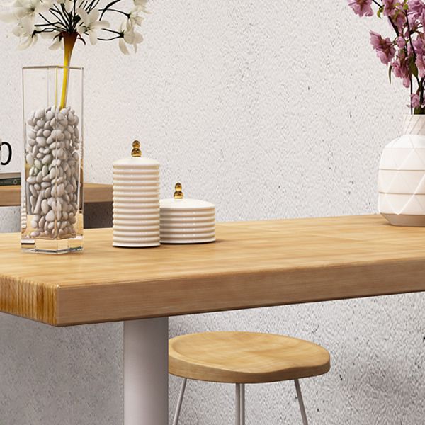 Industrial Pine Wood Table for Restaurant Dining Table with Metal Pedestal Base Clearhalo 'Dining Tables & Seating' 'Dining Tables' 'dining_table' 'furn' 'furn_dining_table' 'Furniture' 'Kitchen & Dining Furniture' 1200x1200_b87fb8d6-b1ac-47ec-83d1-322205311b29