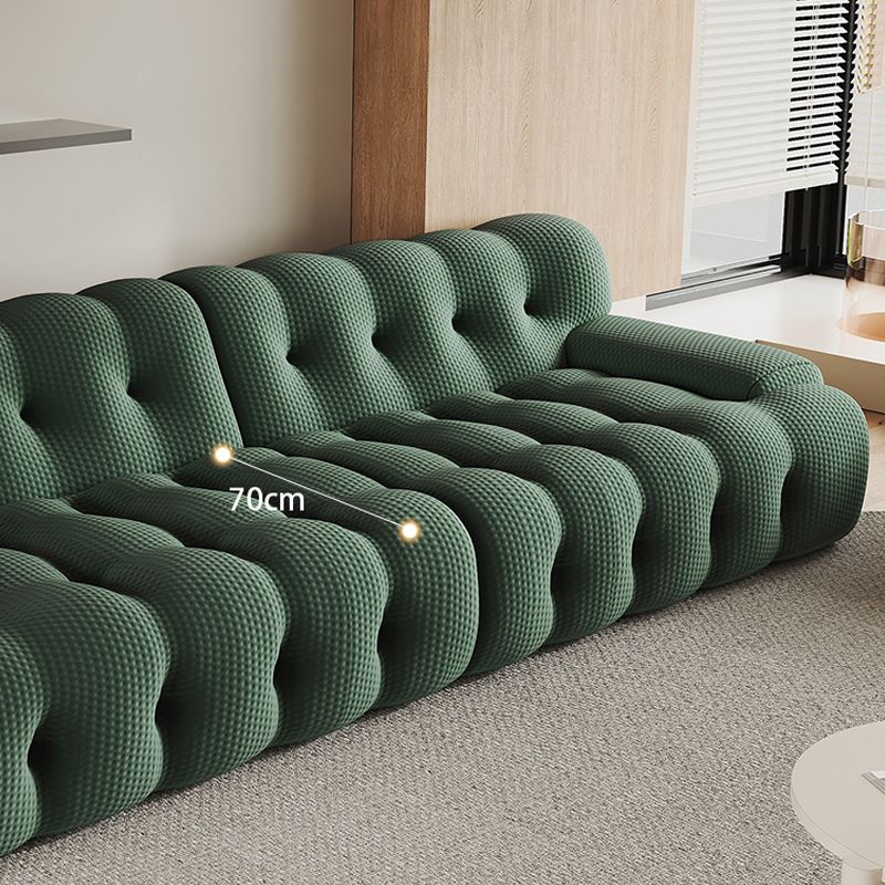 Modernistic Biscuit Back Sofa Tuxedo Arm Loveseat for Bonus Room