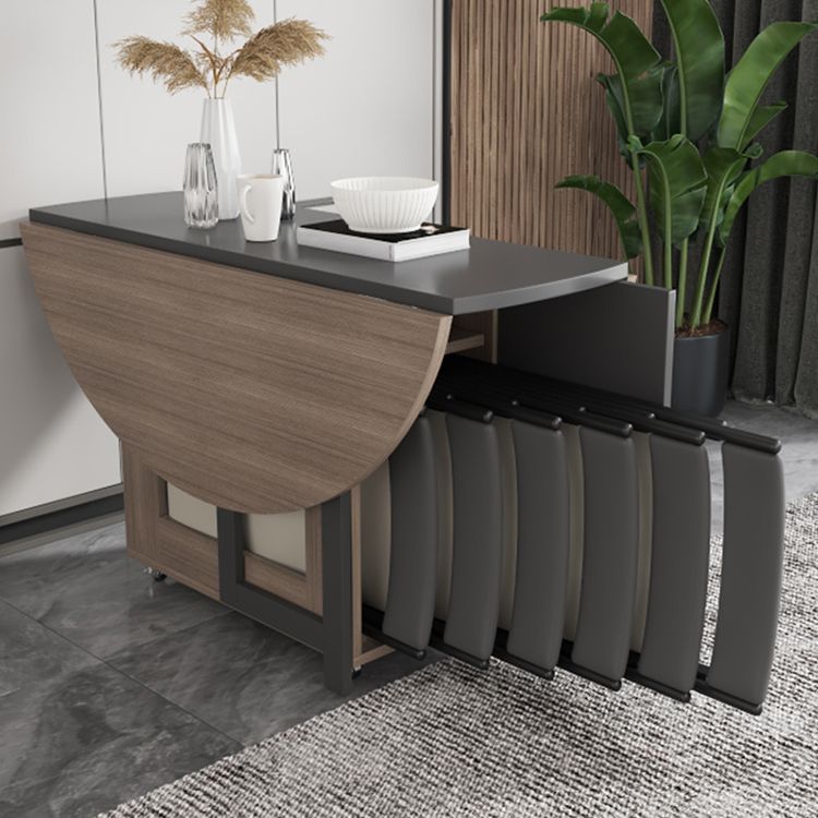 1/3/9 pezzi tavolo da pranzo a forma tondo in legno e set di sedie