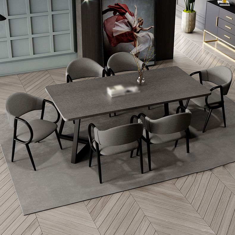 Industrial Leather Restaurant Arm Chair Open Back Dining Chair with Metal Legs Clearhalo ' kitchen&dining_furn' 'Dining Chairs' 'Dining Tables & Seating' 'dining_chair' 'furn' 'furn_dining_chair' 'Furniture' 'furniture_dining_chair' 'Kitchen & Dining Furniture' 'kitchen' 1200x1200_b8821ac5-7b51-4f12-ae47-a4ec58edcd45