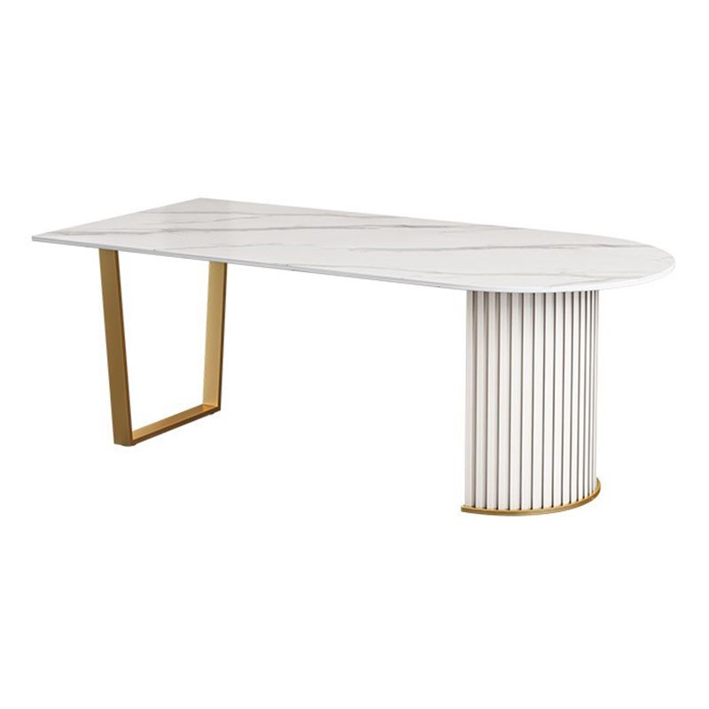 Luxury Free Form Dining Table Sintered Stone Double Pedestal Kitchen Desk Clearhalo 'Dining Tables & Seating' 'Dining Tables' 'dining_table' 'furn' 'furn_dining_table' 'Furniture' 'Kitchen & Dining Furniture' 1200x1200_b8835be6-09d7-40dc-ad74-f9f07150f6b2