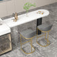 Stone/Wood Bar Dining Table Modern Oval Bar Table with Double Pedestal Clearhalo 'Bar Furniture' 'Bar Tables' 'bar_tables' 'furn' 'furn_bar_tables' 'Furniture' 'furniture_bar_tables' 'Kitchen & Dining Furniture' 1200x1200_b88444aa-79c8-420b-97dd-cc0a17a492ee