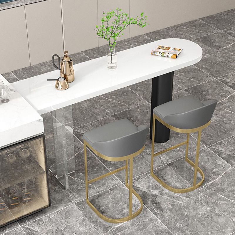 Stone/Wood Bar Dining Table Modern Oval Bar Table with Double Pedestal Clearhalo 'Bar Furniture' 'Bar Tables' 'bar_tables' 'furn' 'furn_bar_tables' 'Furniture' 'furniture_bar_tables' 'Kitchen & Dining Furniture' 1200x1200_b88444aa-79c8-420b-97dd-cc0a17a492ee