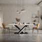 Rectangle Traditional Luxury Dining Table Sintered Stone Table with Black Pedestal Base Clearhalo ' dining_table' 'Dining Tables & Seating' 'Dining Tables' 'furn' 'furn_dining_table' 'Furniture' 'furniture_dining_table' 'Kitchen & Dining Furniture' 'kitchen&dining_furn' 'kitchen' 'kitchen_dining_table' 1200x1200_b884cde7-74b4-4b63-be75-1b7968e95c7f