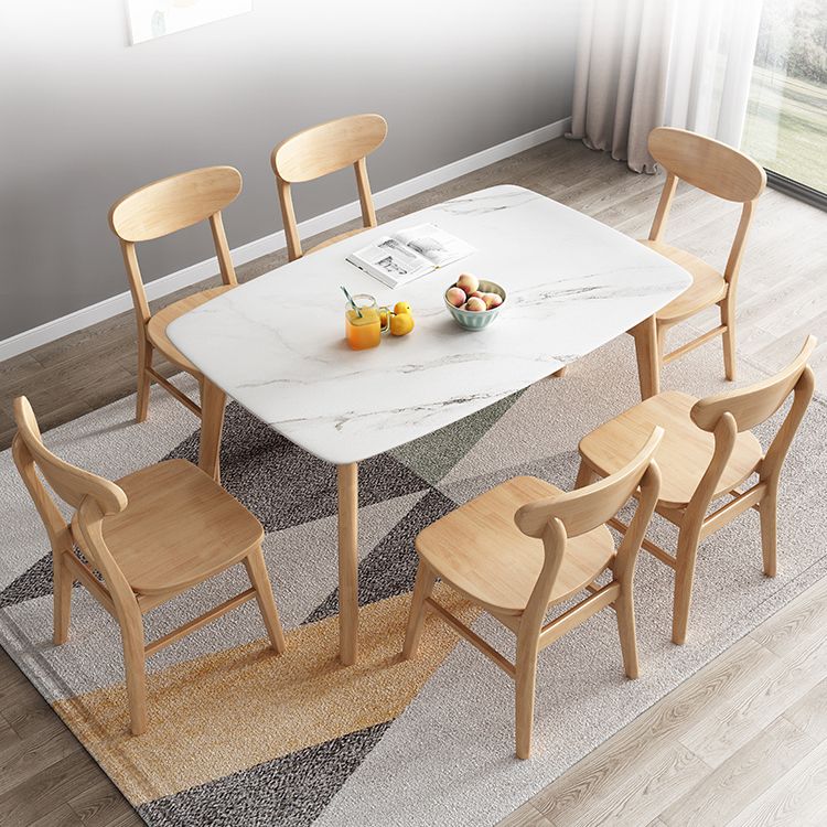 Stone Dining Room Collection Contemporary Rectangle Dining Table for Kitchen Home Clearhalo ' dining_table' 'Dining Tables & Seating' 'Dining Tables' 'furn' 'furn_dining_table' 'Furniture' 'furniture_dining_table' 'Kitchen & Dining Furniture' 'kitchen&dining_furn' 'kitchen' 'kitchen_dining_table' 1200x1200_b8860515-f3e0-4f1c-b5d1-e2ec067139ec