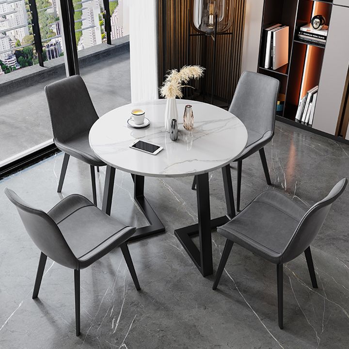 Glam Round 31 inch Dining Table Standard Sintered Stone Dining Table with for Kitchen Clearhalo ' dining_table' 'Dining Tables & Seating' 'Dining Tables' 'furn' 'furn_dining_table' 'Furniture' 'furniture_dining_table' 'Kitchen & Dining Furniture' 'kitchen&dining_furn' 'kitchen' 'kitchen_dining_table' 1200x1200_b88761d7-f81b-4057-8cb0-13dc6998b136