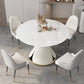 53'' Luxury Sintered Stone Dining Table Extendable Rectangle Table with Metal Pedestal Clearhalo ' dining_table' 'Dining Tables & Seating' 'Dining Tables' 'furn' 'furn_dining_table' 'Furniture' 'furniture_dining_table' 'Kitchen & Dining Furniture' 'kitchen&dining_furn' 'kitchen' 'kitchen_dining_table' 1200x1200_b8889273-b52a-49e8-a0e6-382c96792eea