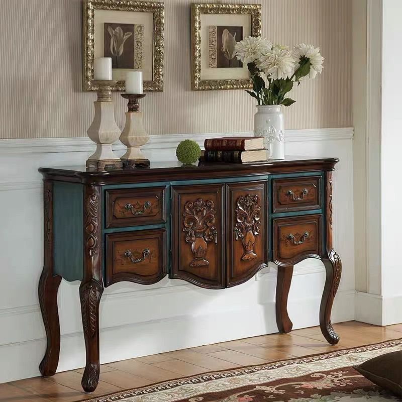 French Country Wooden Console Table Rectangle Console Sofa Table for Hall Clearhalo 'Console Tables' 'console_tables' 'Entry & Mudroom Furniture' 'furn' 'furn_console_tables' 'Furniture' 1200x1200_b88997c5-543c-4751-b44c-599232bf3753