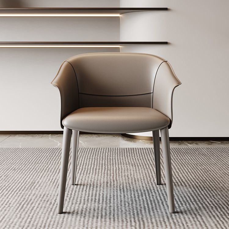 Metal Contemporary Dining Room Chair Metallic Finish Solid Back Dining Chair Clearhalo ' kitchen&dining_furn' 'Dining Chairs' 'Dining Tables & Seating' 'dining_chair' 'furn' 'furn_dining_chair' 'Furniture' 'furniture_dining_chair' 'Kitchen & Dining Furniture' 'kitchen' 1200x1200_b889f3af-cd61-4524-b4eb-00b069b03644