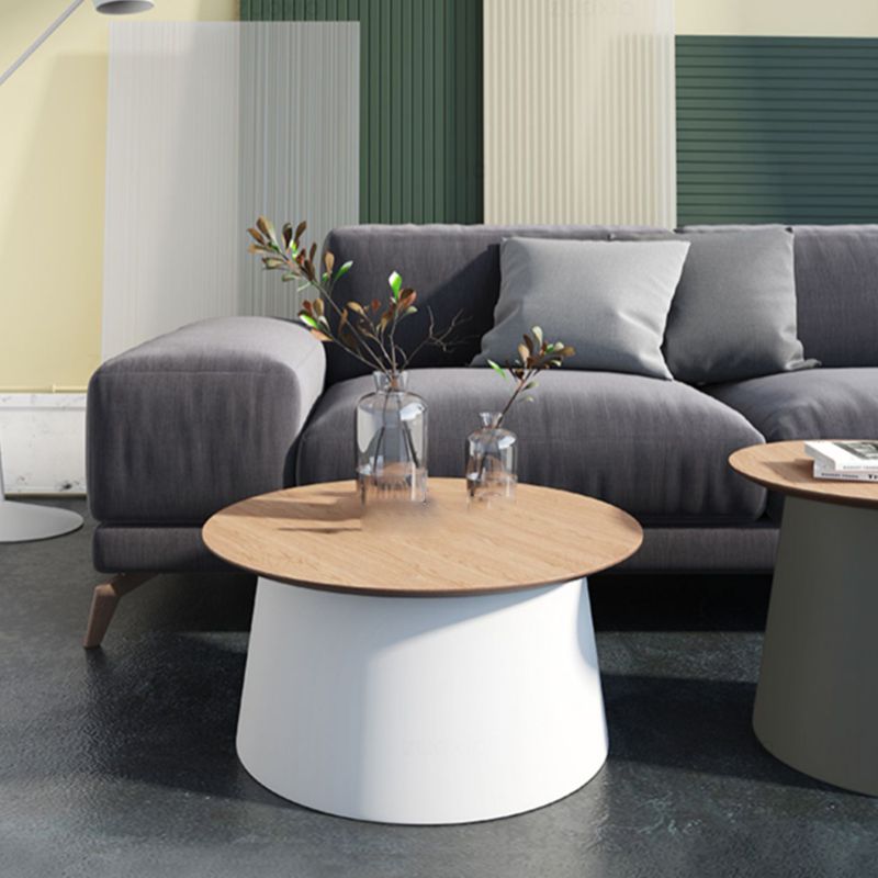 Tavolino moderno rotondo acrilico/legno con tavolino da caffè a base di un piede