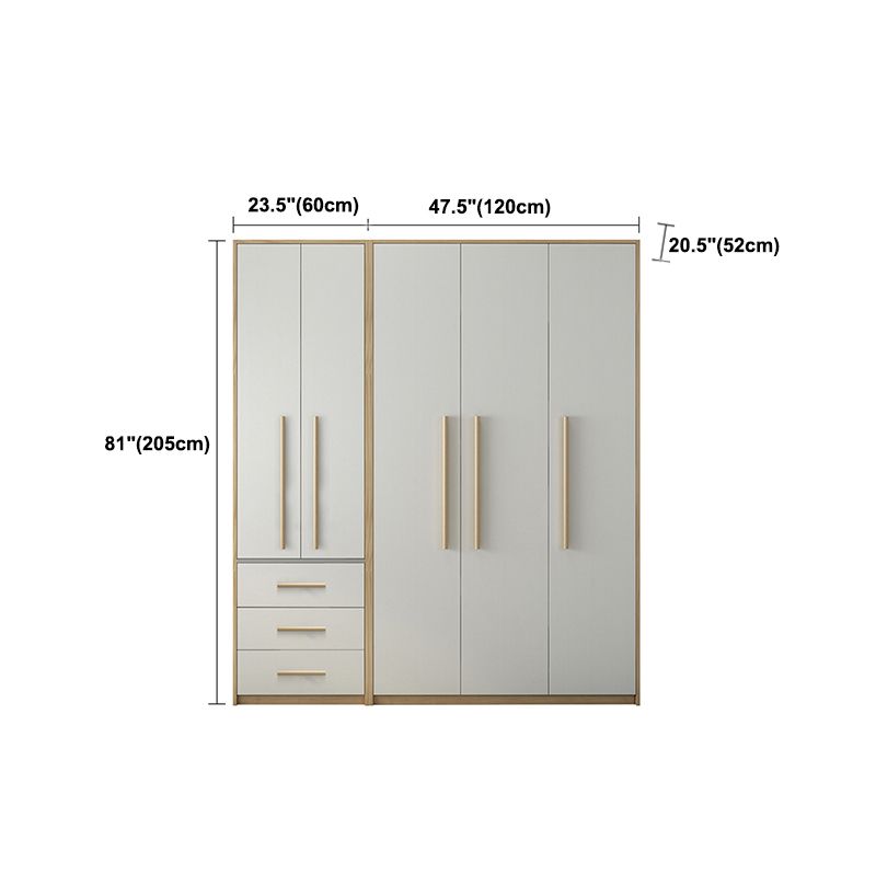Contemporary White Storage Cabinet for Bedroom Manufactured Wood Hinged Door Cabinet