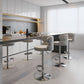 Contemporary Low Back Dining Stool Adjustable Height Bar Stool with Footrest