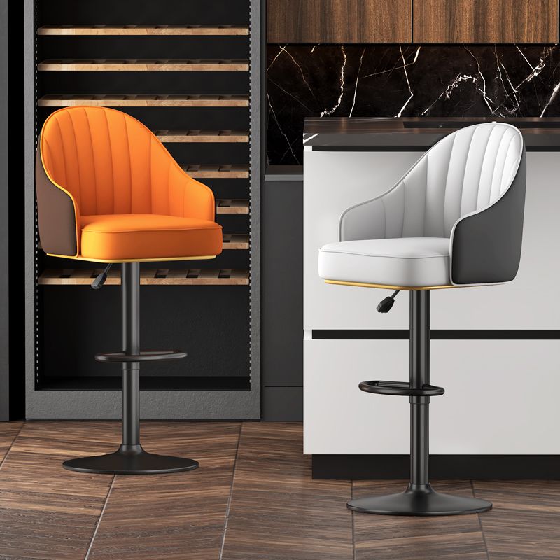 Adjustable Height Counter & Bar Stool Indoor Leather Bucket Footrest Stool Clearhalo 'Bar Furniture' 'Bar Stools' 'bar_stools' 'furniture_bar_stools' 'Kitchen & Dining Furniture' 'kitchen&dining_furn' 'kitchen' 'kitchen_furn' Furniture' 1200x1200_b88ceaf2-c1f6-4065-ac16-797de577e025