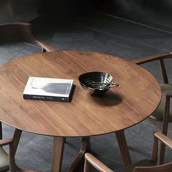 Round Wood Dining Table Reclaimed Oak Table in Brown with Double Pedestal Clearhalo ' dining_table' 'Dining Tables & Seating' 'Dining Tables' 'furn' 'furn_dining_table' 'Furniture' 'furniture_dining_table' 'Kitchen & Dining Furniture' 'kitchen&dining_furn' 'kitchen' 'kitchen_dining_table' 1200x1200_b88d9623-92fc-4049-a370-654854b5c680