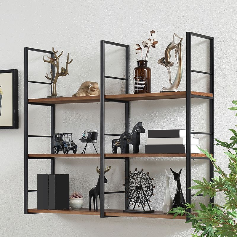 Wall Mounted Industrial Bookshelf Iron Frame Pine Wood Bookshelf for Bedroom Clearhalo 'Bookcases' 'furn' 'furn_bookcases' 'Furniture' 'furniture_bookcases' 'Office Furniture' 1200x1200_b88e6976-ad85-4038-b000-e3ada1cb2b3b