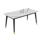 Black 4-foot Metal Dining Table Modern Stone Top Rectangle Dinette Table Clearhalo 'Dining Tables & Seating' 'Dining Tables' 'dining_table' 'furn' 'furn_dining_table' 'Furniture' 'furniture_dining_table' 'Kitchen & Dining Furniture' 1200x1200_b8911f59-123b-49e1-b42a-494697c69dc8