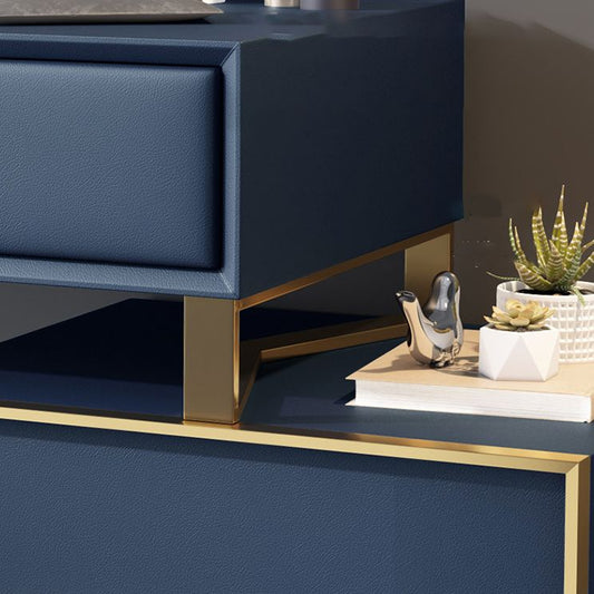 Set di vanità per campeggio con specchio blu per trucco glam