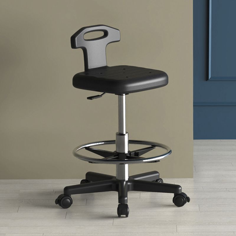 Adjustable Counter Bar Stool Backrest Plastic Bar Stool with Swivel in Black Clearhalo 'Bar Furniture' 'Bar Stools' 'bar_stools' 'furn' 'furn_bar_stools' 'furniture_bar_stools' 'Kitchen & Dining Furniture' 'kitchen&dining_furn' 'kitchen' 'kitchen_furn' Furniture' 1200x1200_b893264d-1344-4504-a28d-193884fe2915