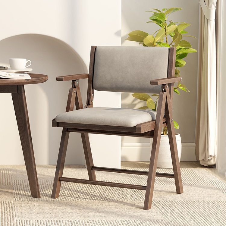 Contemporary Upholstered Arm Chair Indoor Solid Wood Dining Chair