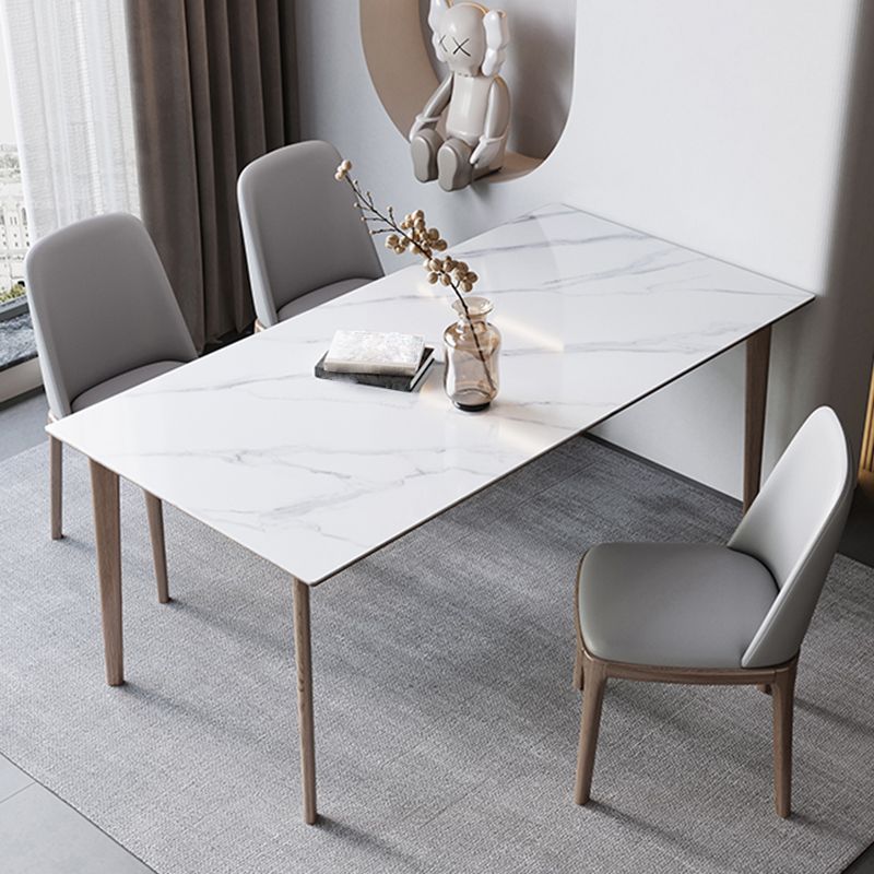 Medieval Modern Sintered Stone Table for Restaurant Rectangle Table with 4 Wood Legs Clearhalo 'Dining Tables & Seating' 'Dining Tables' 'dining_table' 'furn' 'furn_dining_table' 'Furniture' 'Kitchen & Dining Furniture' 1200x1200_b898a14a-f967-4dc9-88ca-84c8ac9164ec