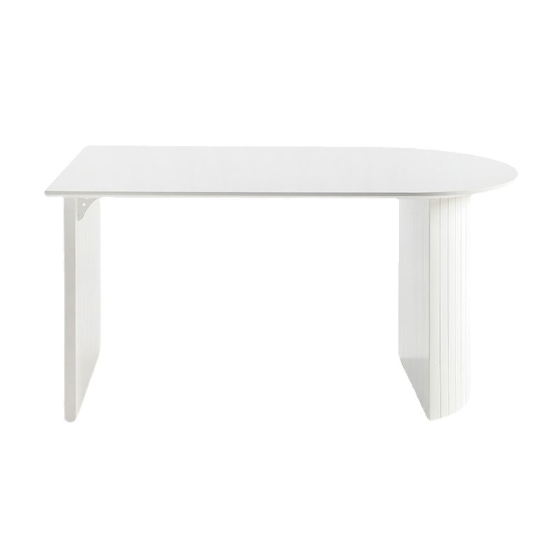 White Dinette Table with Pine Wood Base Modern Free Form Dining Table Clearhalo 'Dining Tables & Seating' 'Dining Tables' 'dining_table' 'furn' 'furn_dining_table' 'Furniture' 'Kitchen & Dining Furniture' 1200x1200_b8994335-8f40-4f9c-ad90-19ab2475c609