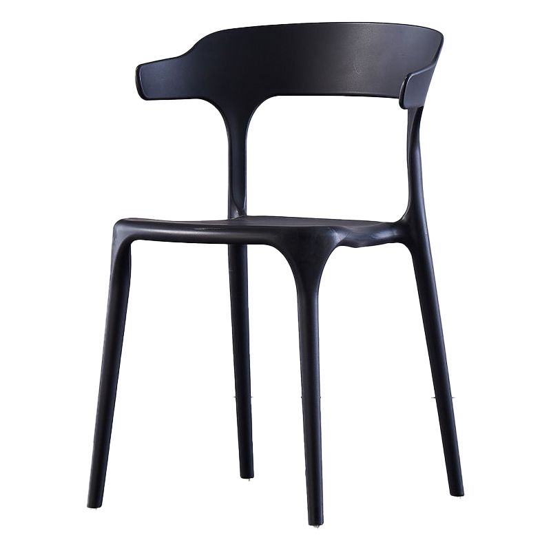 Scandinavian Home Stacking Arm Chair Matte Finish Plastic Dining Chair Clearhalo 'Dining Chairs' 'Dining Tables & Seating' 'dining_chair' 'furn' 'furn_dining_chair' 'Furniture' 'Kitchen & Dining Furniture' 1200x1200_b899bf09-4118-41a9-a264-96feb54201a0